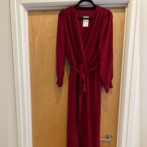 Fraîche by J Wrap Front Long Sleeve Dress